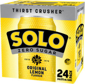 Solo-Lemon-Zero-Sugar-375ml-Cans-24-Pack on sale