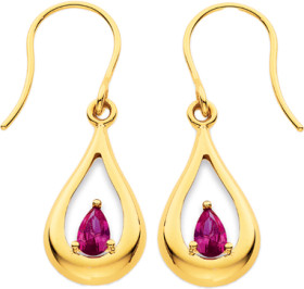 9ct-Created-Ruby-Hook-Earrings on sale