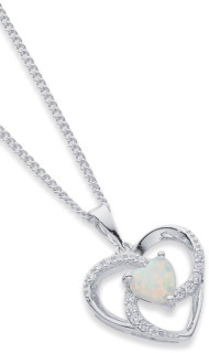 Sterling-Silver-Created-Opal-Cubic-Zirconia-Pendant on sale