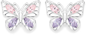 Sterling-Silver-Cubic-Zirconia-Butterfly-Stud-Earrings on sale