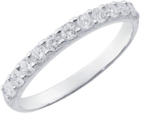 Sterling-Silver-Cubic-Zirconia-Half-Eternity-Ring-Size-M on sale