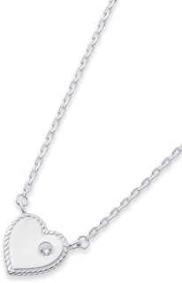 Sterling-Silver-Cubic-Zirconia-Heart-Necklet on sale