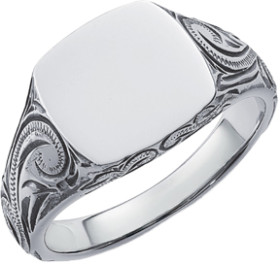 Chisel-Stainless-Steel-Engraved-Signet-Gents-Ring on sale