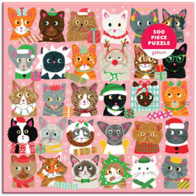 Galison-Festive-Furballs-500-Pieces-Jigsaw-Puzzle on sale