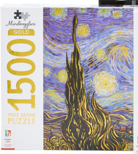 Mindbogglers-Gold-Starry-Night-1500-Pieces-Jigsaw-Puzzle on sale