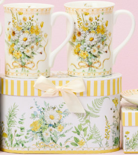 Yellow-Daisies-Pack-of-Two-Mugs-Gift-Set on sale