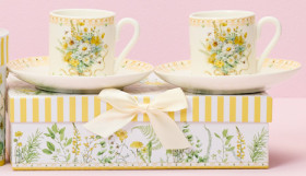 Yellow-Daisies-Pack-of-Two-Espresso-Mug-Set on sale