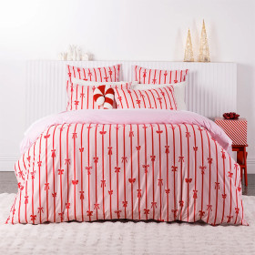 Christmas-Wishes-100-Cotton-Bows-Duvet-Cover-Set on sale