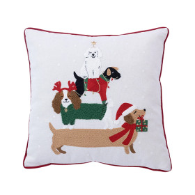 Christmas-Wishes-Christmas-Dogs-Cushion on sale