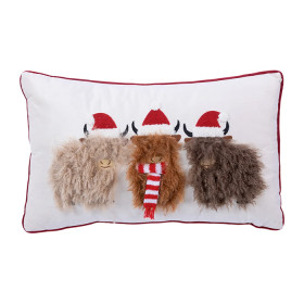 Christmas-Wishes-Christmas-Highland-Cows-Cushion on sale