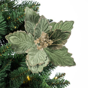 Christmas-Wishes-Clip-On-Flower-Sage-Velvet on sale