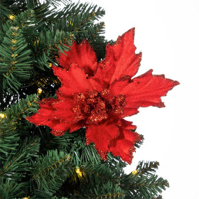 Christmas-Wishes-Glitter-Clip-On-Flower-Red on sale