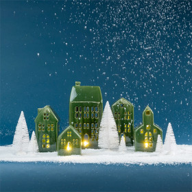 Christmas-Wishes-12pc-Ceramic-Village-Set on sale