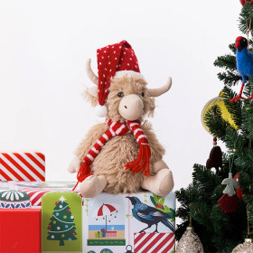 Christmas-Wishes-Sitting-Highland-Cow-30cm on sale