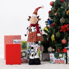 Christmas-Wishes-Mrs-Standing-Extendable-Xmas-Cow-90cm on sale