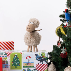 Christmas-Wishes-Fluffy-Standing-Sheep-23cm on sale