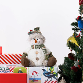Christmas-Wishes-Sitting-Snowman-Beanie-28cm on sale