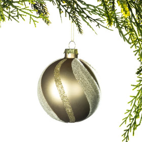 Christmas-Wishes-Champagne-Glitter-Swirl-Bauble on sale