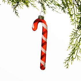 Christmas-Wishes-Red-Candy-Cane-Glass-Hanging-Decoration on sale