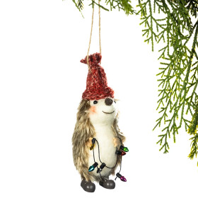 Christmas-Wishes-Felt-Hedgehog-With-Lights-Hanging-Christmas-Tree-Decoration on sale