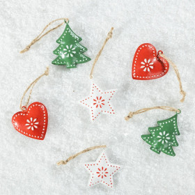 Christmas-Wishes-Metal-Heart-Star-And-Tree-Set-Of-6-Hanging-Christmas-Tree-Decorations on sale