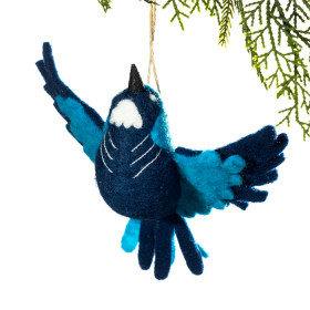 Christams-Wishes-Felt-Tūī-Hanging-Christmas-Tree-Decoration on sale