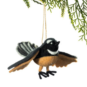 Christmas-Wishes-Felt-Pīwakawaka-Hanging-Christmas-Tree-Decoration on sale