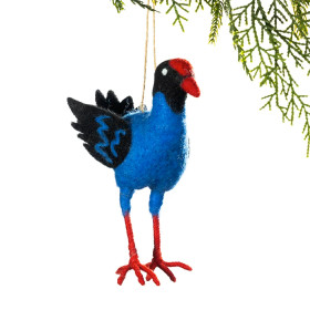 Christmas-Wishes-Felt-Pūkeko-Hanging-Christmas-Tree-Decoration on sale