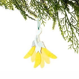 Christmas-Wishes-Felt-2D-Kowhai-Hanging-Decoration on sale