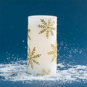 LED-Snowflake-Pillar-Candles on sale