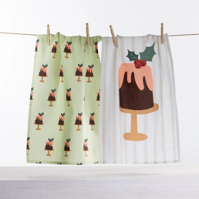 Christmas-Wishes-Tea-Towel-2-Pack-Figgy-Pudding on sale