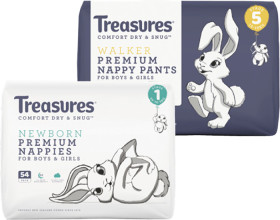 Treasures-Bulk-Nappies-30-54-Pack-or-Nappy-Pants-28-34-Pack on sale