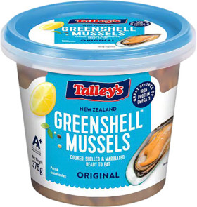 Talleys-Mussels-Marinated-375g on sale