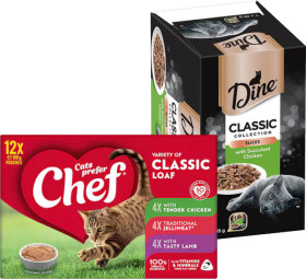 Chef-Cat-Food-Pouches-12-Pack-or-Dine-Cat-Food-7-Pack on sale