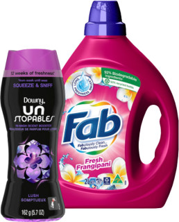 Fab-Laundry-Liquid-182L-or-Downy-Scent-Booster-162g on sale